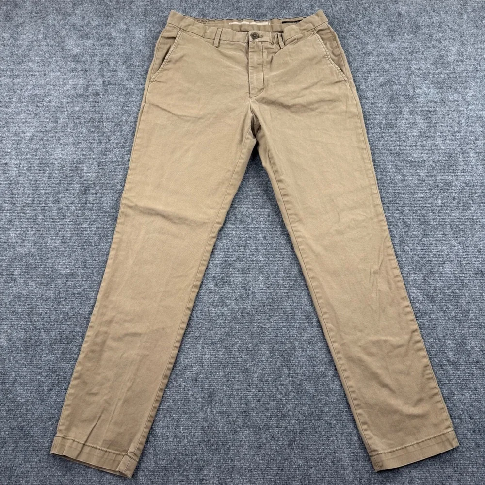 Banana Republic Mens Lived In‎ Chino Slim Fit Pants Khaki Tan 32 30 Flaw